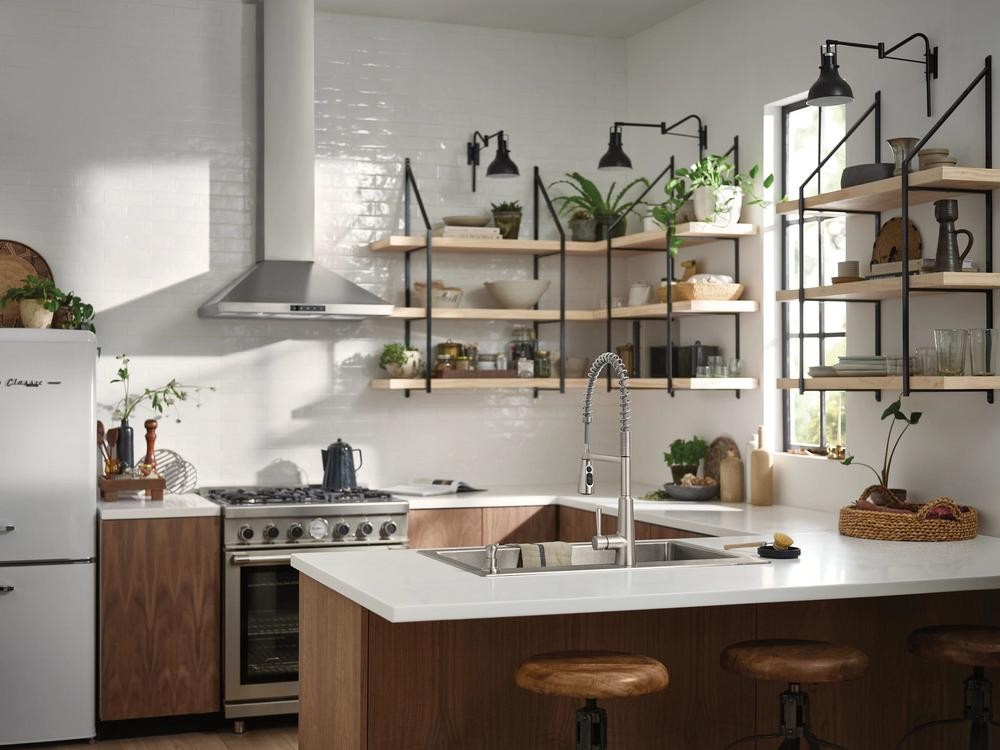 Moen 216003 Reza 33" x 22" 18 Gauge Single Sink & Faucet Combo - Stainless Steel