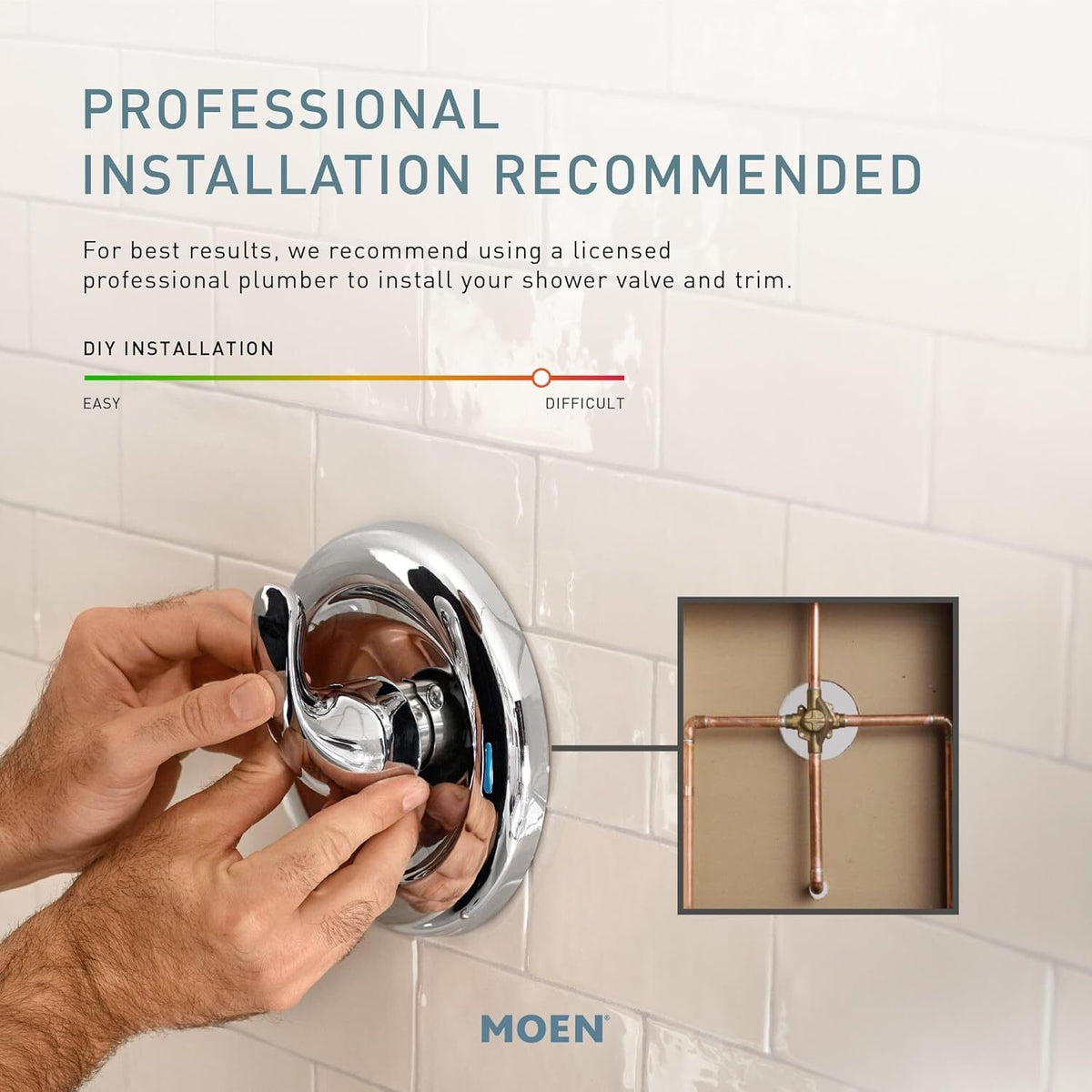 Moen 82922 Conway Posi-Temp Bathroom Tub & Shower Trim Kit With Valve - Chrome