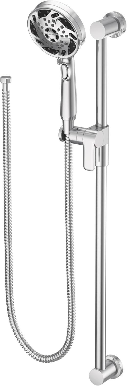 Moen 3670EP 5-Function Handheld Shower Package W/ Slide Bar + Hose - Chrome