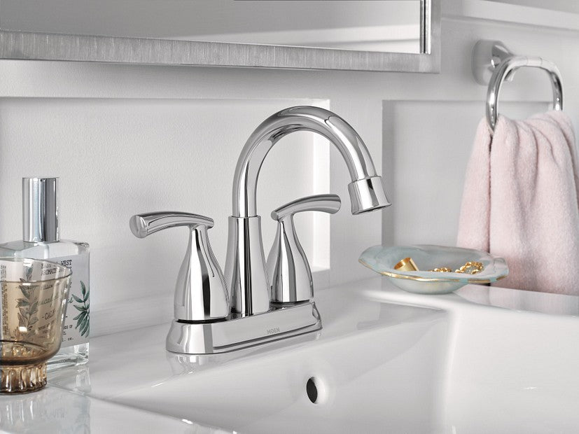 Moen Essie 84128SRN Two-Handle High Arc Centerset Faucet - Chrome