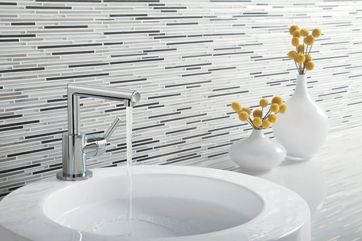 Moen S43001 Arris 1-Handle One-Handle Modern Bathroom Faucet w/ DRAIN - Chrome
