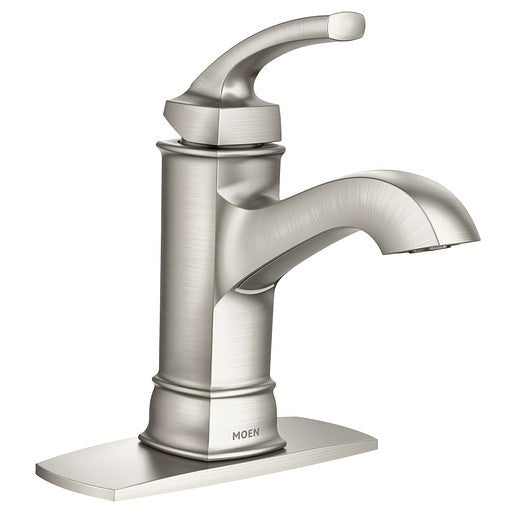Moen WS84414MSRN Hensley One Handle High Arc Bathroom Faucet Brushed Nickel