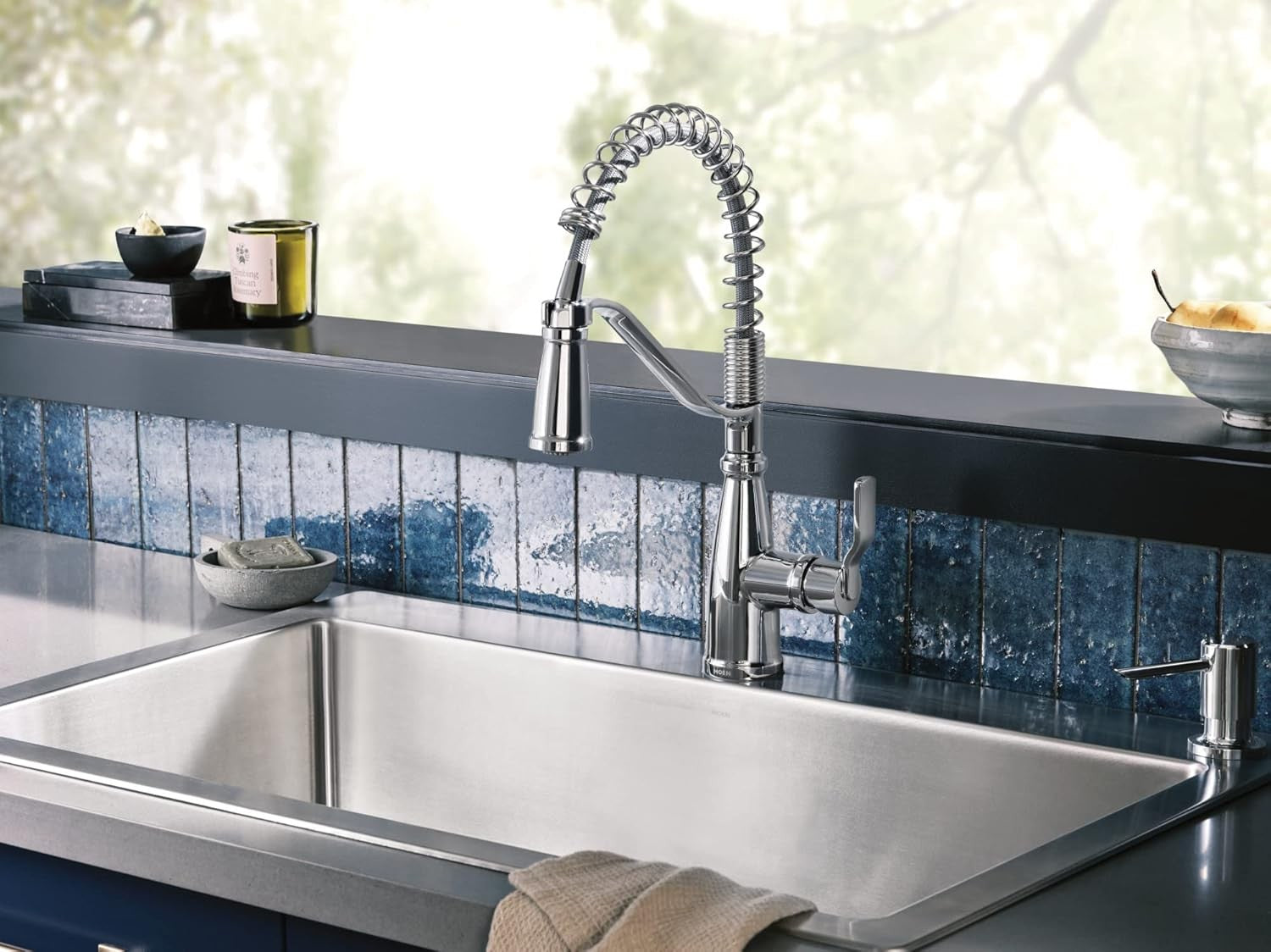 Moen 87886 Nolia One-Handle Pre-Rinse Kitchen Faucet | Silver Spring - Chrome