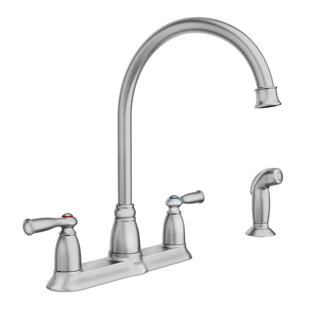 Moen Banbury Kitchen Faucet Stainless Spot Resist Two-Handle High Arc CA87000SRS