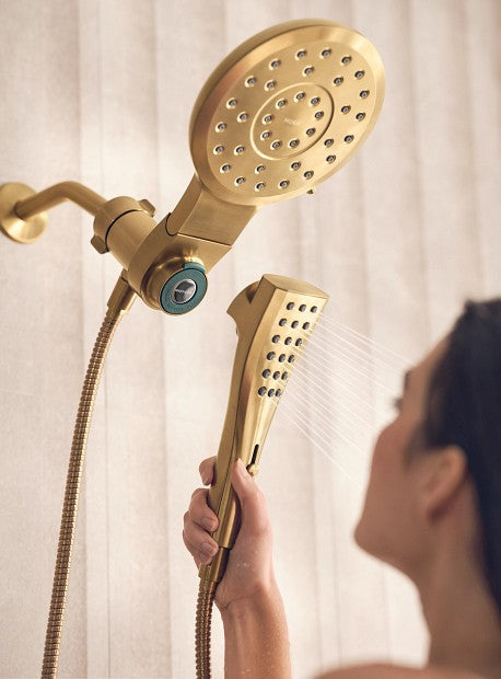 Moen 220C3BG Verso Rain Head & Magnetic Hand Shower Combo - Brushed Gold