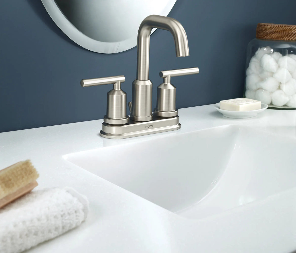 Moen WS84228SRN Gibson 2-Handle Bathroom Faucet - Spot Resist Brushed Nickel