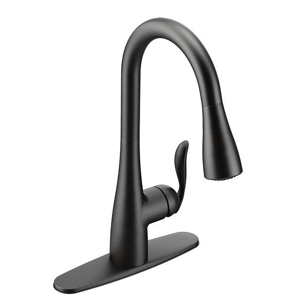MOEN 7594BL Arbor One Handle High Arc Pulldown Kitchen Faucet - Matte Black