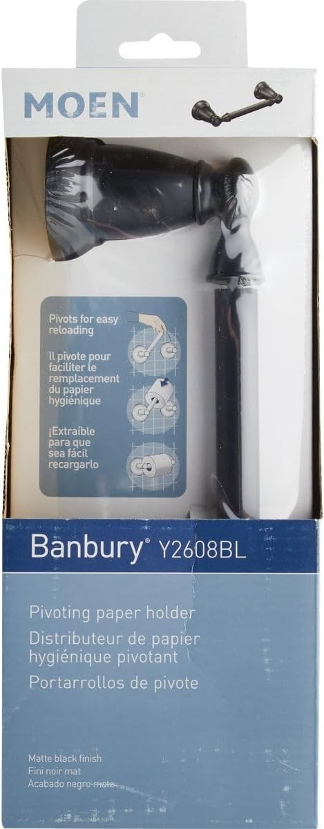 Moen Y2608BL Banbury Pivoting Toilet Paper Holder - Matte Black