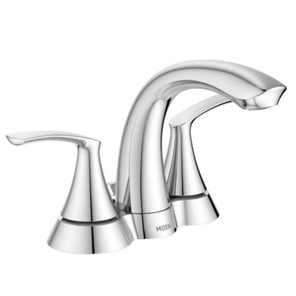 Moen 5010 1.2 GPM 4" Seena™ Two Handle Centerset Bathroom Sink Faucet in Chrome