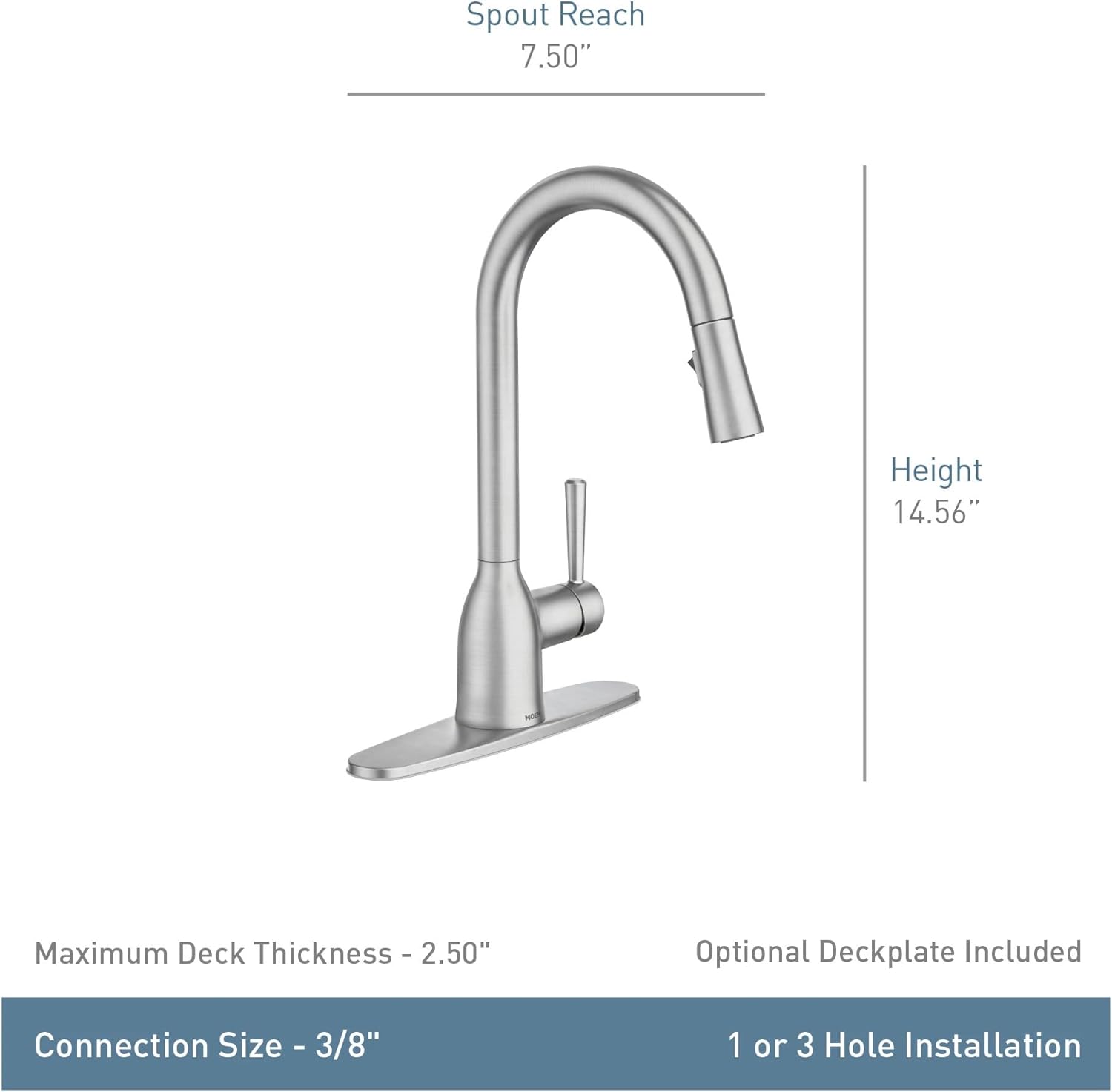 Moen 87233 Adler 1.5 GPM Pull Down Kitchen Faucet Chrome