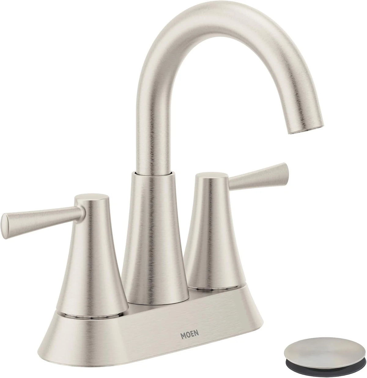 MOEN Ronan 84022SRN 2 Handle Centerset Bathroom Faucet & Drain- Brushed Nickel