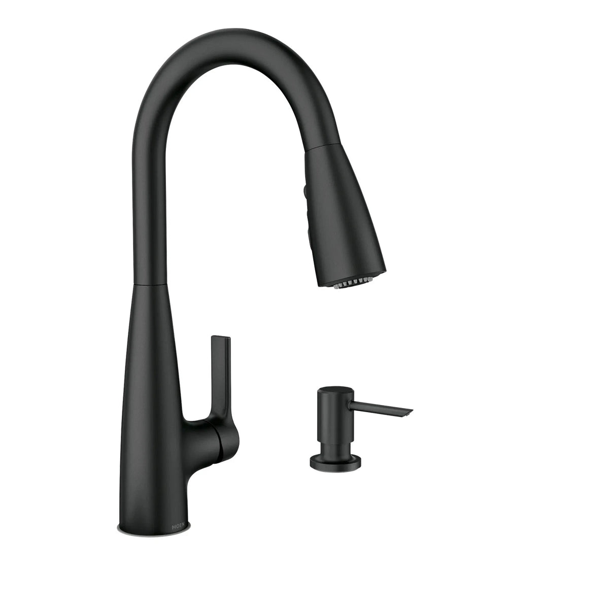 Moen 87627BL Haelyn Pull-Down High Arc Sprayer Kitchen Sink Faucet - Matte Black