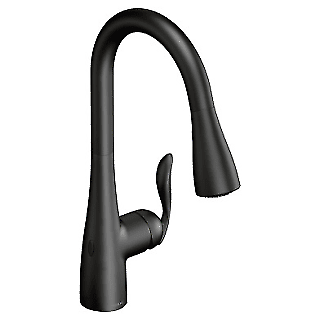 Moen 7594EWBL Arbor One-Handle High Arc Pulldown Kitchen Faucet Matte Black