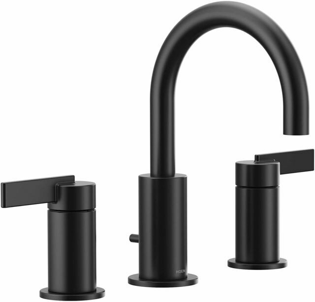 Moen T6222BL CIA 2-Handle Widespread High-Arc Bathroom Faucet Trim Matte Black