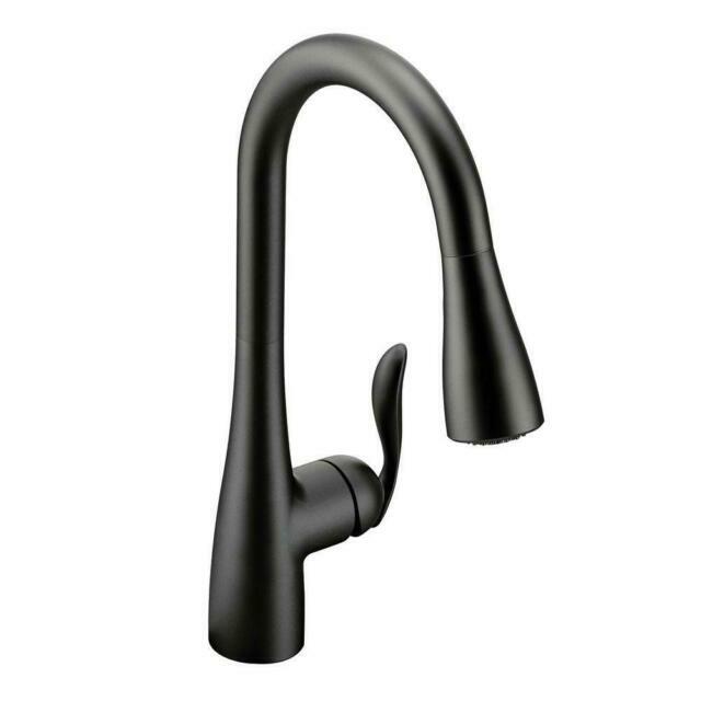 MOEN 7594BL Arbor One Handle High Arc Pulldown Kitchen Faucet - Matte Black