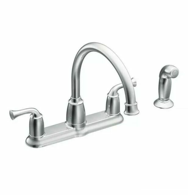 Moen Banbury CA87553 Two Handle Kitchen Faucet With Side Sprayer Chrome