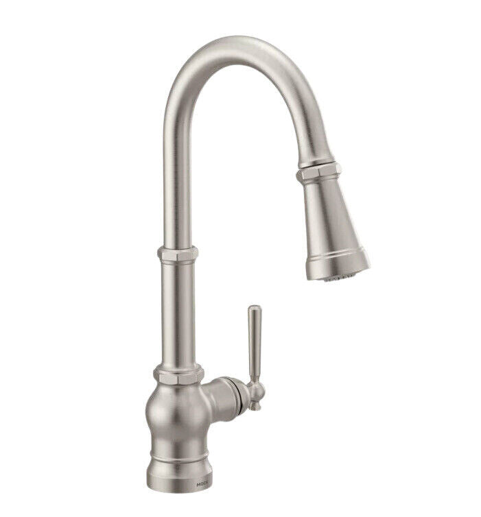 Moen S72003SRS Paterson 1.5 GPM 1 Hole Pull Down Kitchen Faucet - Stainless