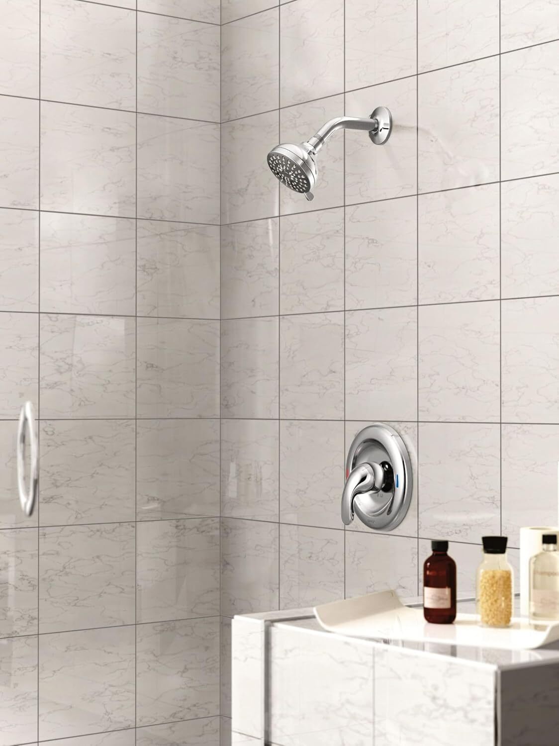 Moen Adler Chrome One-Handle Tub & Shower Faucet Multi-Function Showerhead 82604