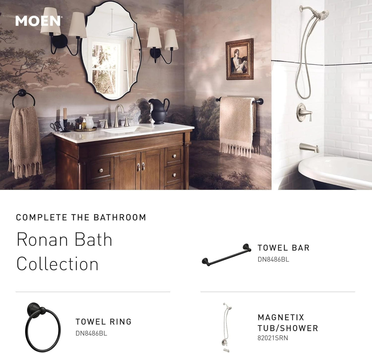 MOEN Ronan 84022 2-Handle 4" Centerset Modern Bathroom Faucet - Chrome