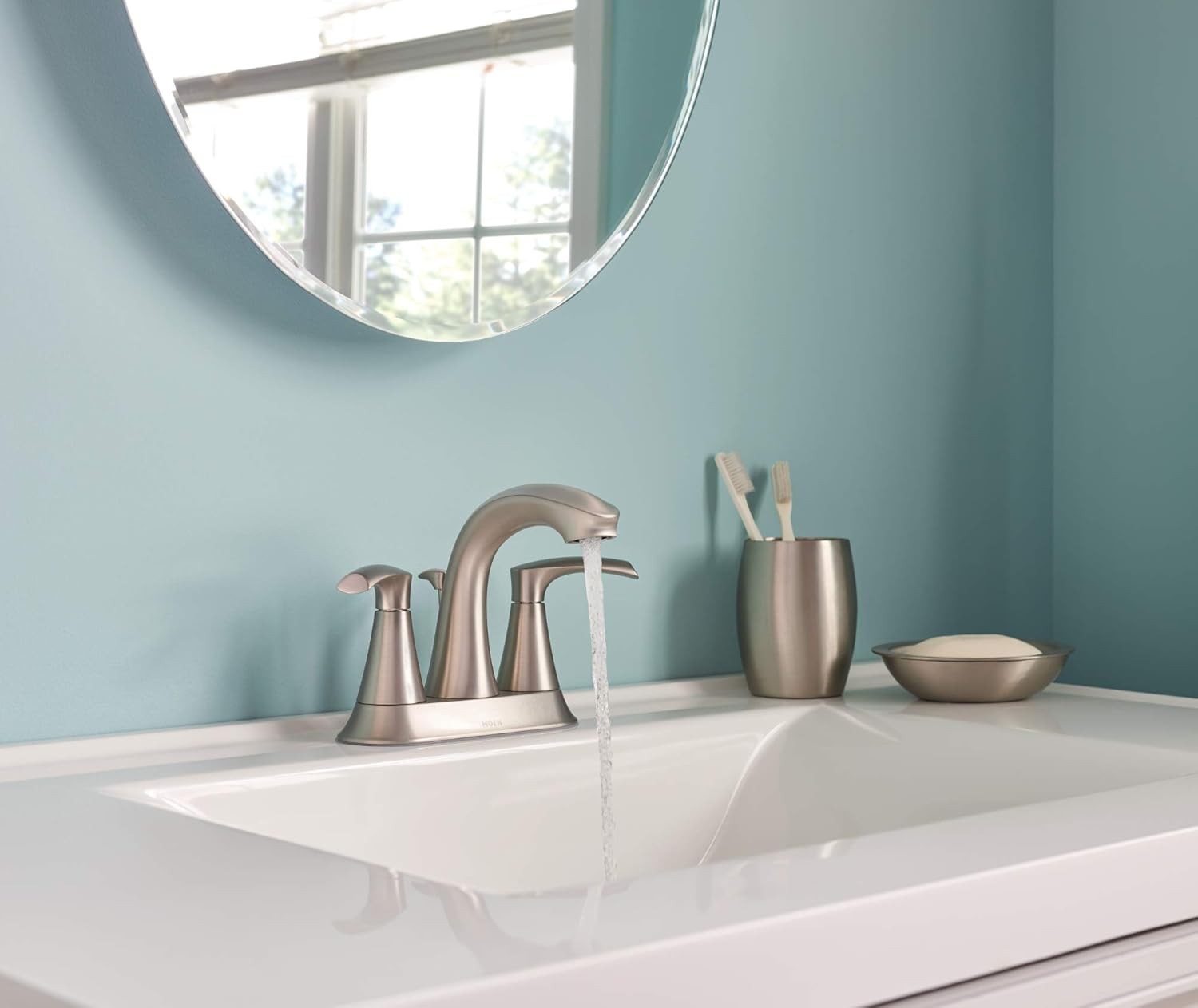 Moen 84137SRN Graeden 2-Handle Bathroom Faucet w/ Push Down Drain Brushed Nickel