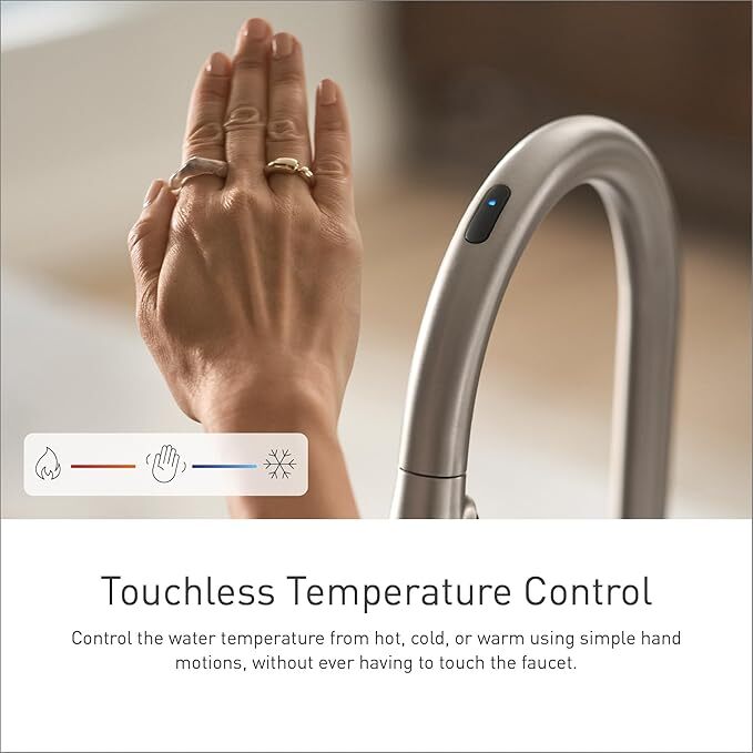 Moen Nio Chrome Smart Faucet Touchless PullDown Sprayer Kitchen S75005EV2C Alexa