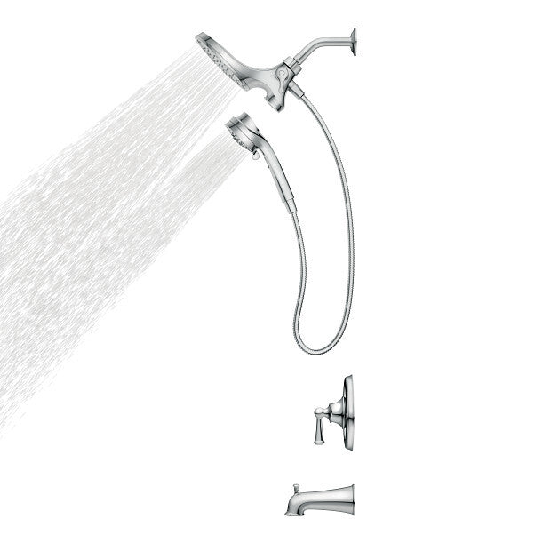 Moen 82611 Brecklyn 6-Spray Tub Shower Faucet Rainshower - Chrome