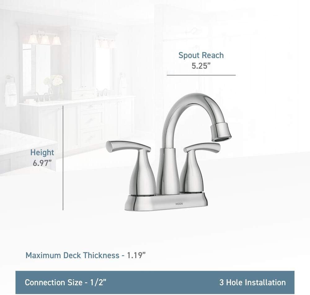 Moen 84128SRN Essie  Brushed Nickel Two-Handle Centerset Bathroom Faucet