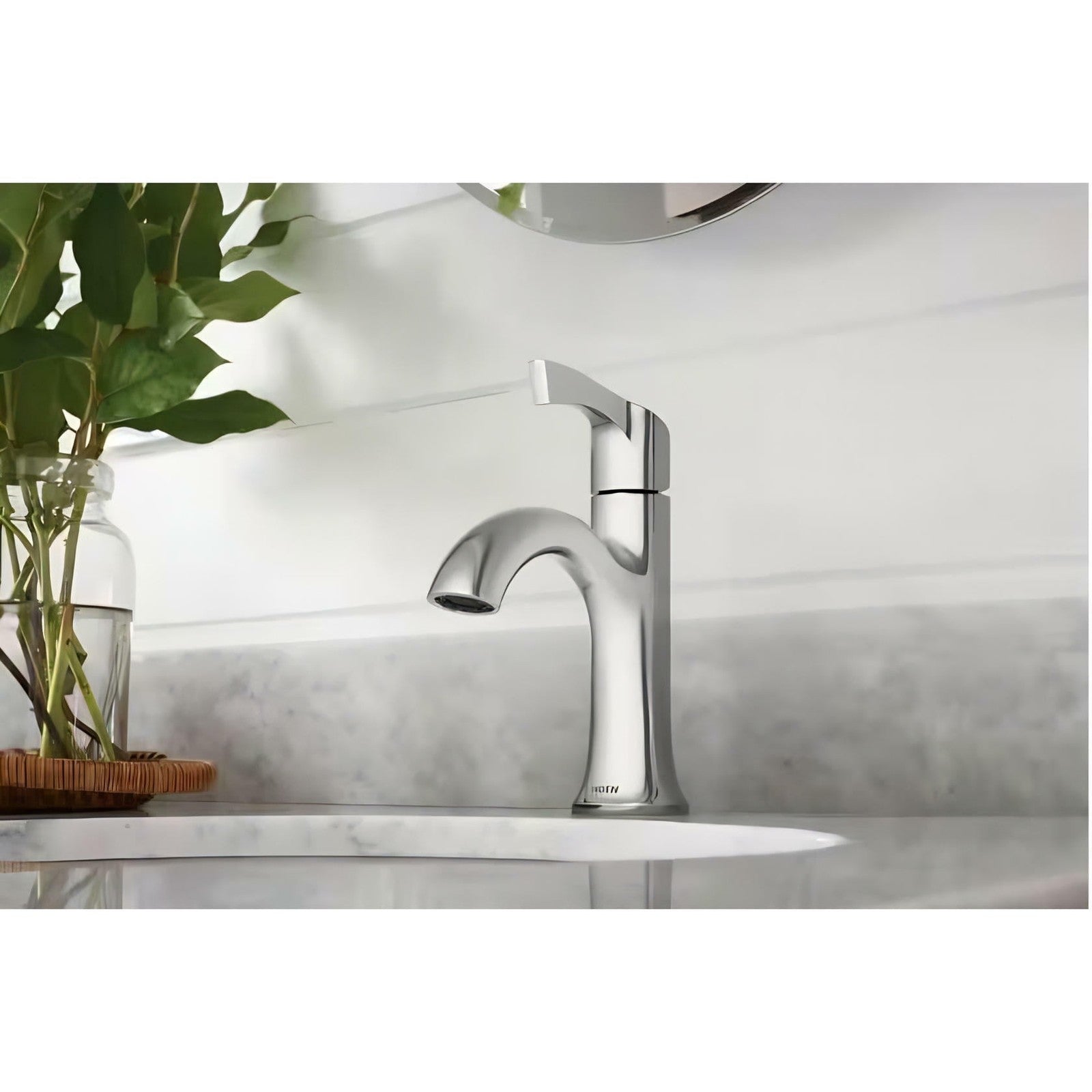 MOEN 84466 Korek Single Handle Single Hole Bathroom Faucet w/Deckplate in Chrome