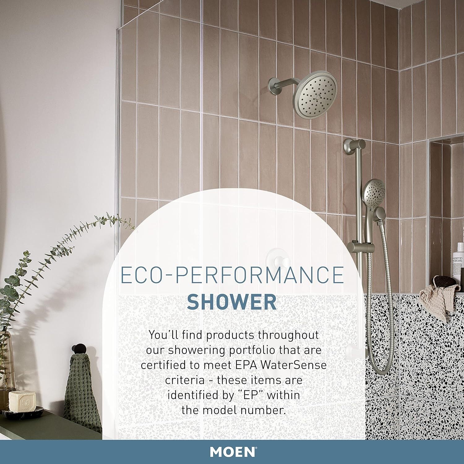 Moen Oil Rubbed Bronze Eco-Performance Handheld Showerhead 3667EPORB Slide Bar