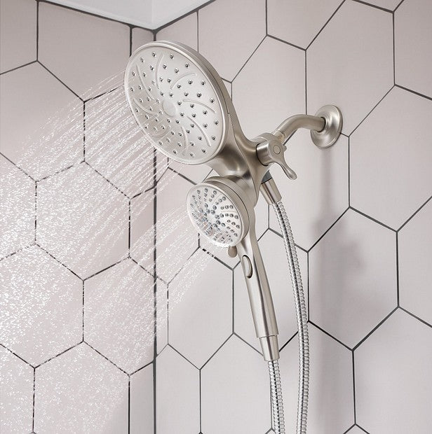 MOEN 26008SRN Attract Magnetix 6-Spray 7" Dual Rainshower Combo - Brushed Nickel