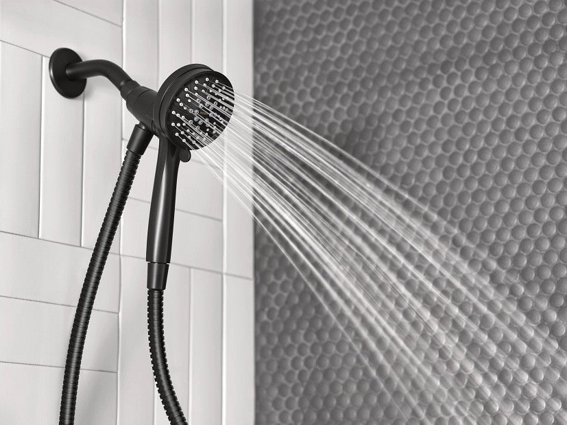 Moen 26000BL Attract Magnetix 6-Spray Shower Head Wall Mounted Set- Matte Black