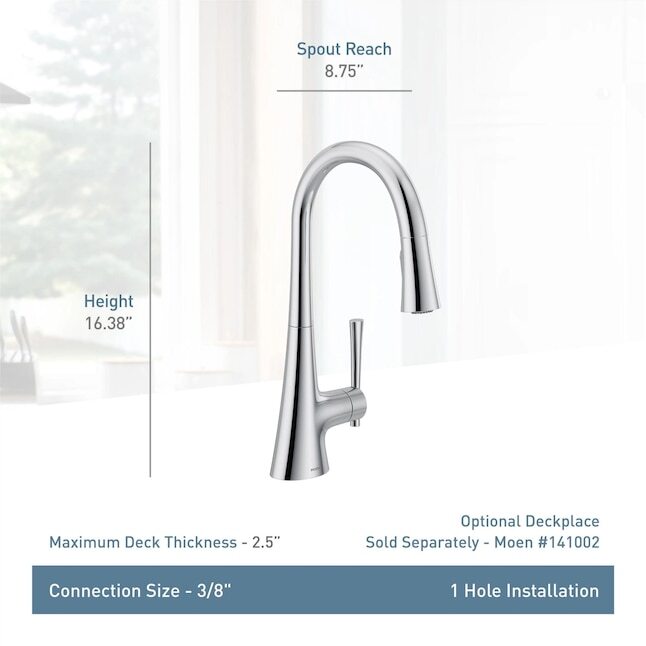Moen 9126SRS Kurv Single Handle High Arc Pull-Down Kitchen Faucet - Spot Resist
