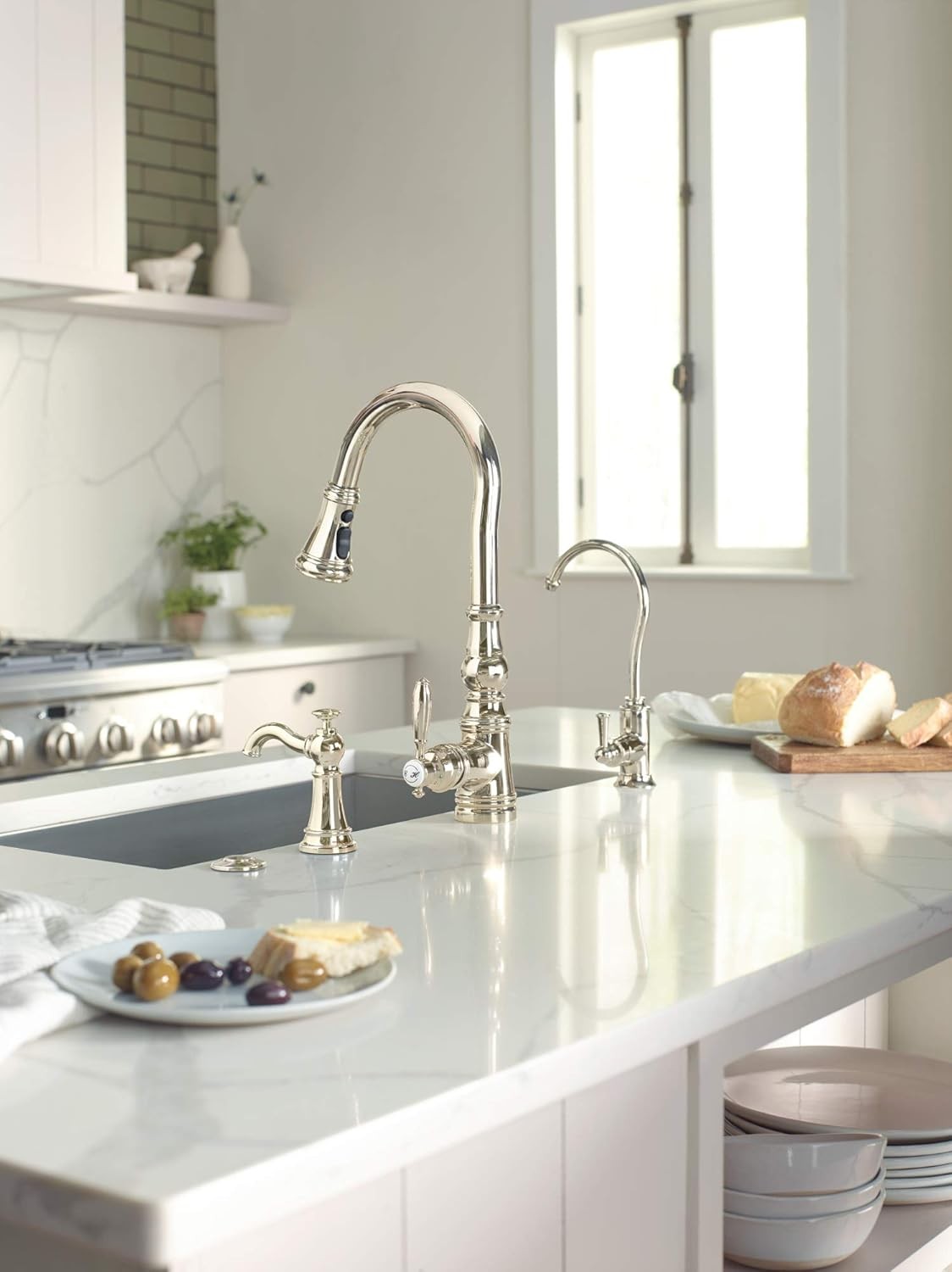 Moen S3945NL Traditional Deck Mounted Kitchen Soap Dispenser - Polished Nickel
