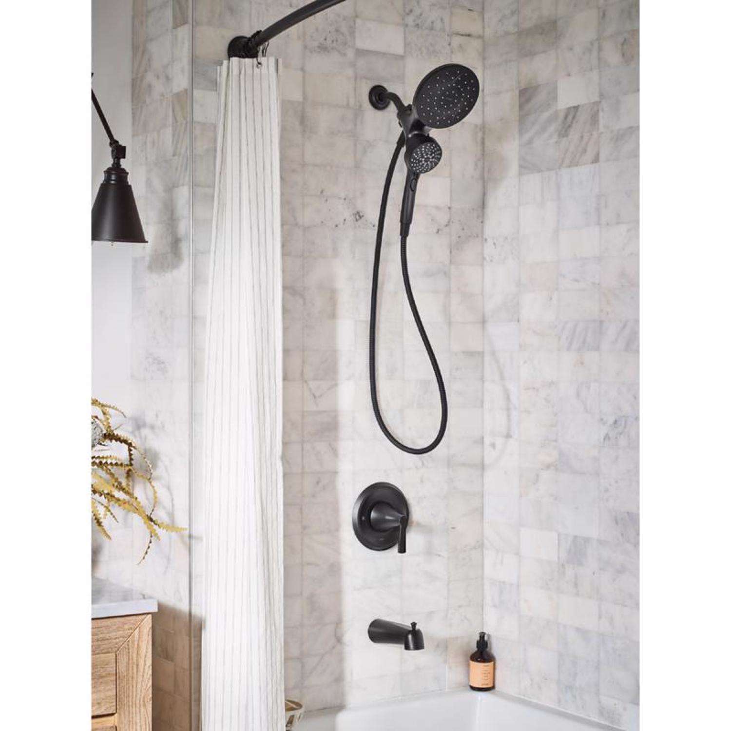 Moen 82310BL Mikah Matte Black Posi Temp Tub/Shower Faucet with Handle & Valve