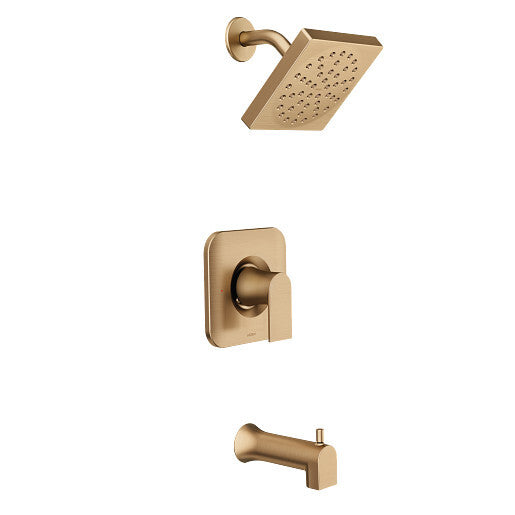 MOEN 82760BZG Genta Single-Handle, 1-Spray Tub and Shower Faucet Bronzed Gold