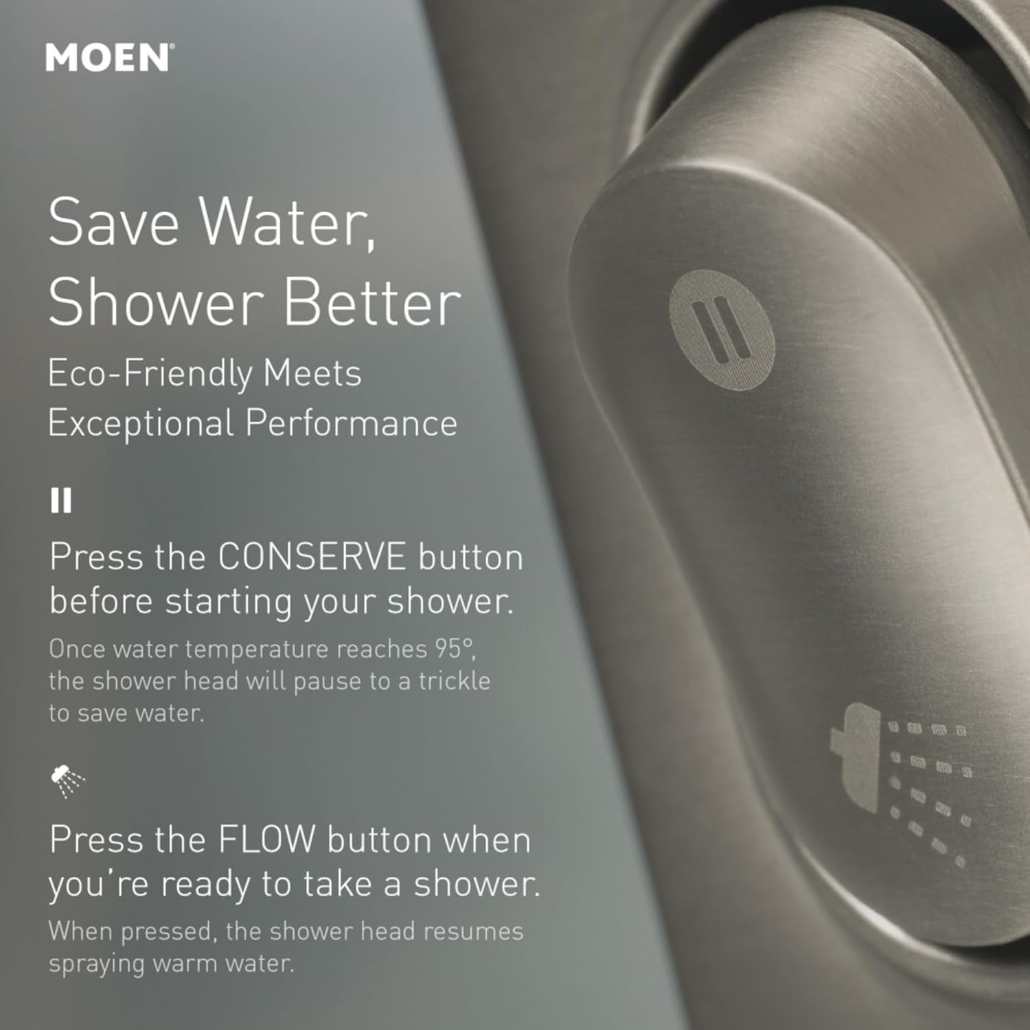 Moen Water Saving Handheld Shower Head Magnetic Docking -Matte Black 230H2EPBL