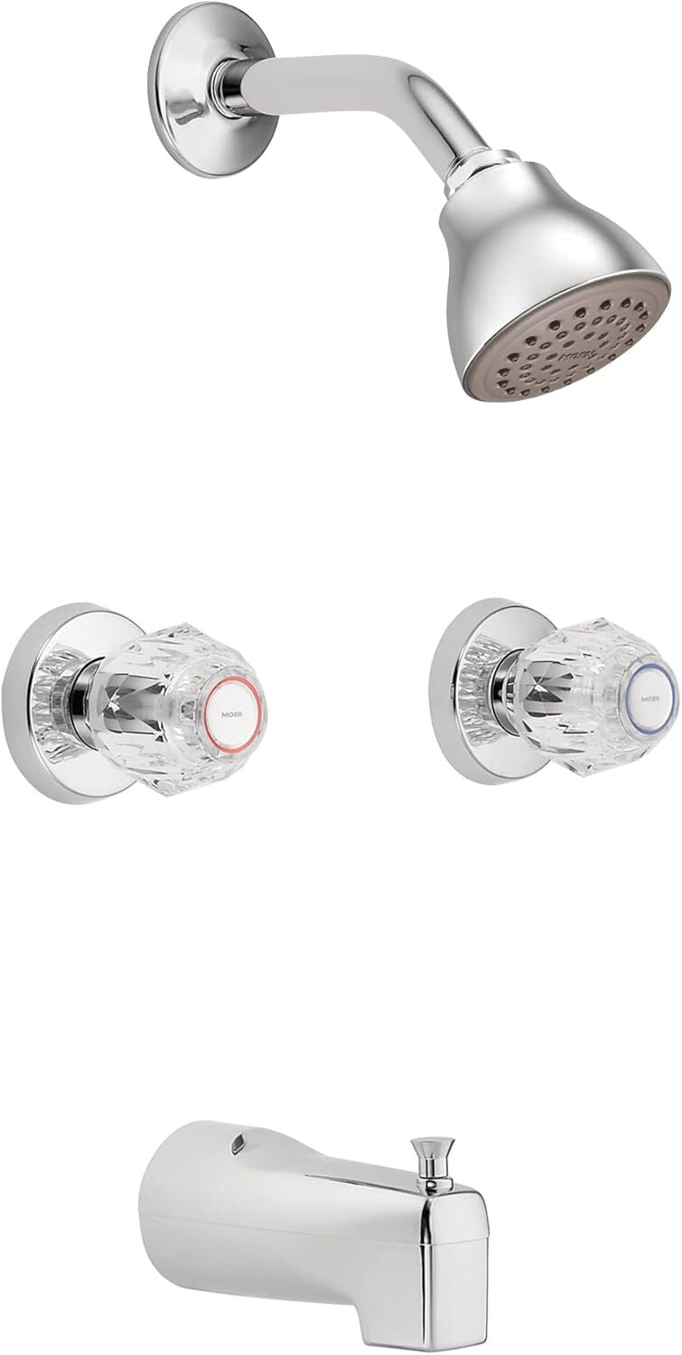 MOEN Chateau 2982EP 2-Handle 1-Spray Tub and Shower in Chrome Valve Included