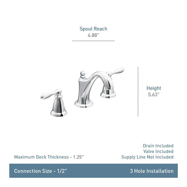 Moen WS84440SRN Caldwell Spot Resist Brushed Nickel Two-Handle Bathroom Faucet