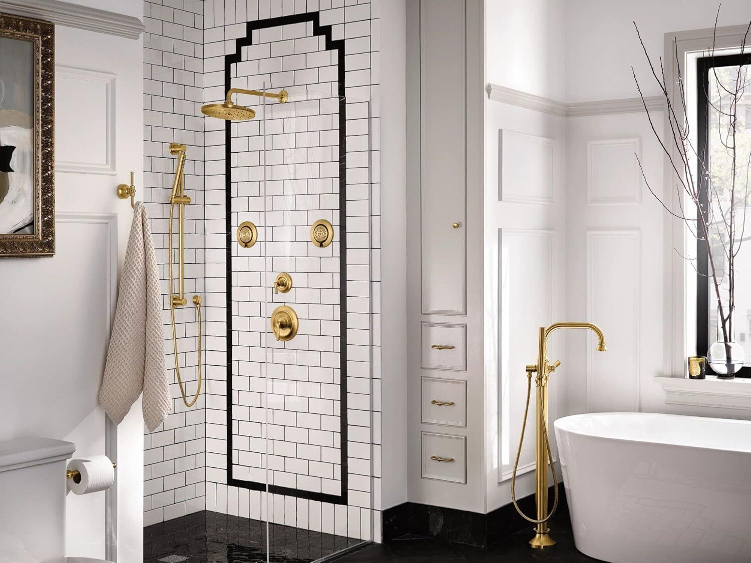 Moen 3887EPBG Eco 1-Spray Patterns Wall Mount Handheld Shower Head -Brushed Gold