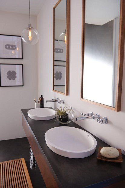 Moen TS43003BL Arris Two-Handle Wall Mount Bathroom Faucet Trim - Matte Black