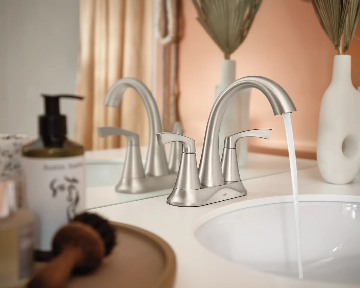 MOEN Korek 84467SRN 4" 2-Handle Bathroom Faucet - Spot Resist Brushed Nickel