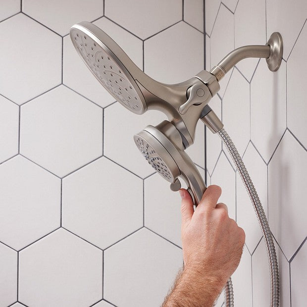 MOEN 26008SRN Attract Magnetix 6-Spray 7" Dual Rainshower Combo - Brushed Nickel