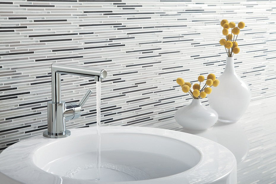 Moen S43001 Arris 1-Handle One-Hole Bathroom Faucet w/ DRAIN Chrome Finish