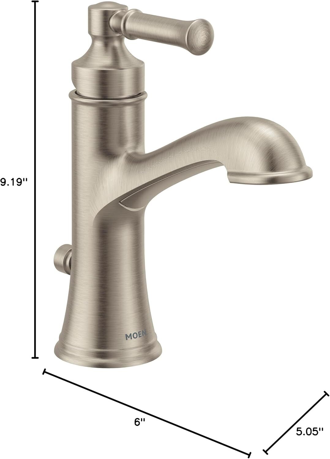 Moen 6803BN Dartmoor 1-Handle Bathroom Faucet w/ DRAIN - Brushed Nickel