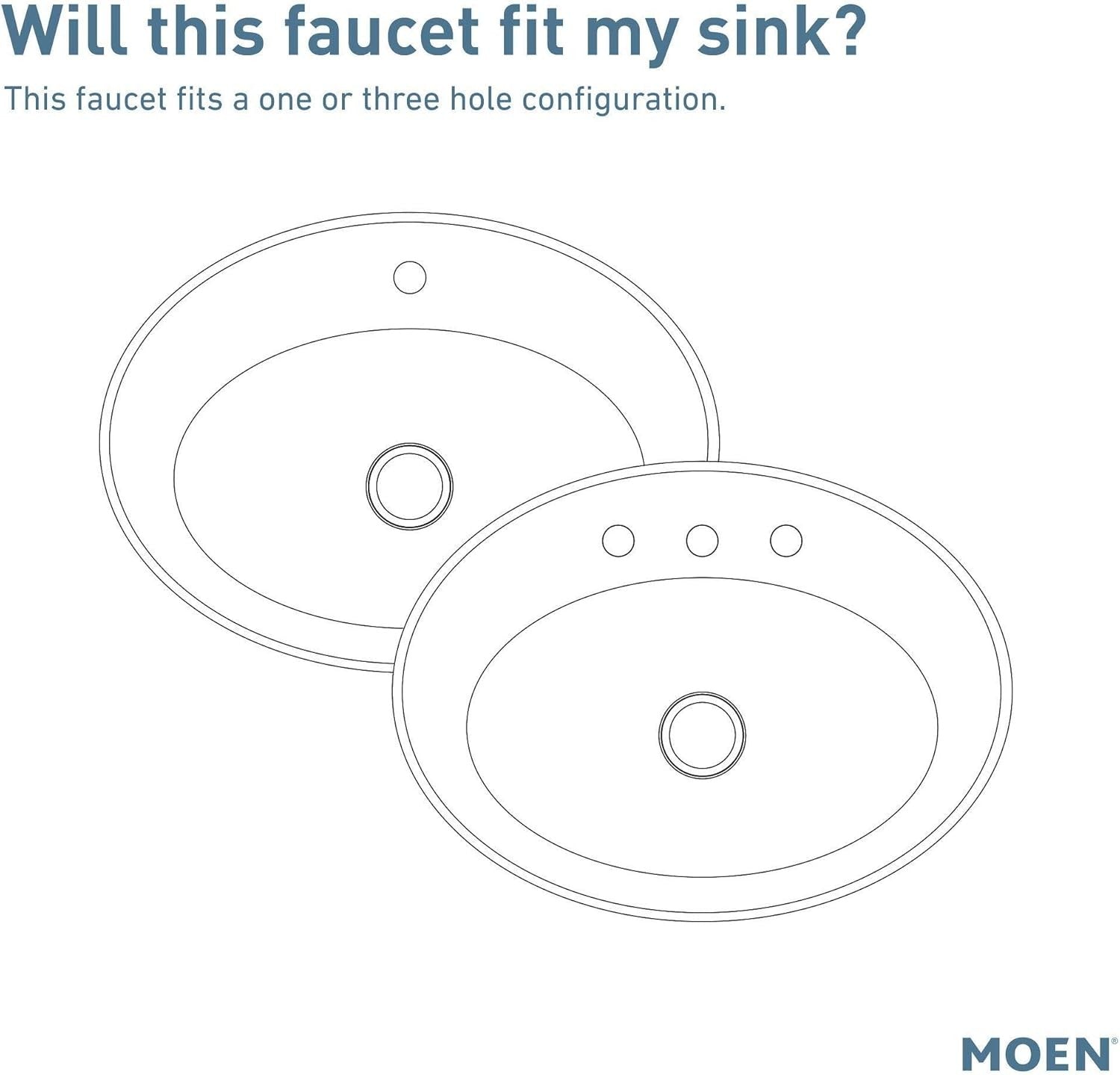 Moen WS84760 GENTA Chrome 1-Hole Handle Centerset Bathroom Faucet w/ DRAIN