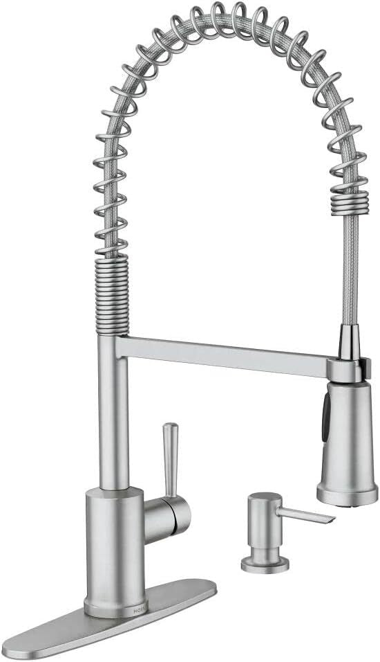 MOEN 87194SRS Indi Single-Handle Spring Pulldown Sprayer Soap Disp. Stainless
