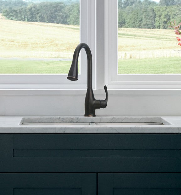 Moen 87966BRB Kaden Mediterranean Bronze 1-Handle Pulldown Kitchen Faucet