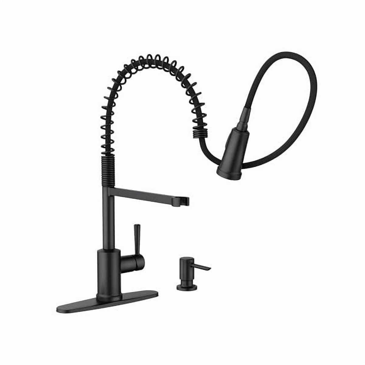MOEN 87194BL Indi Single-Handle Pulldown Sprayer Kitchen Faucet - Matte Black