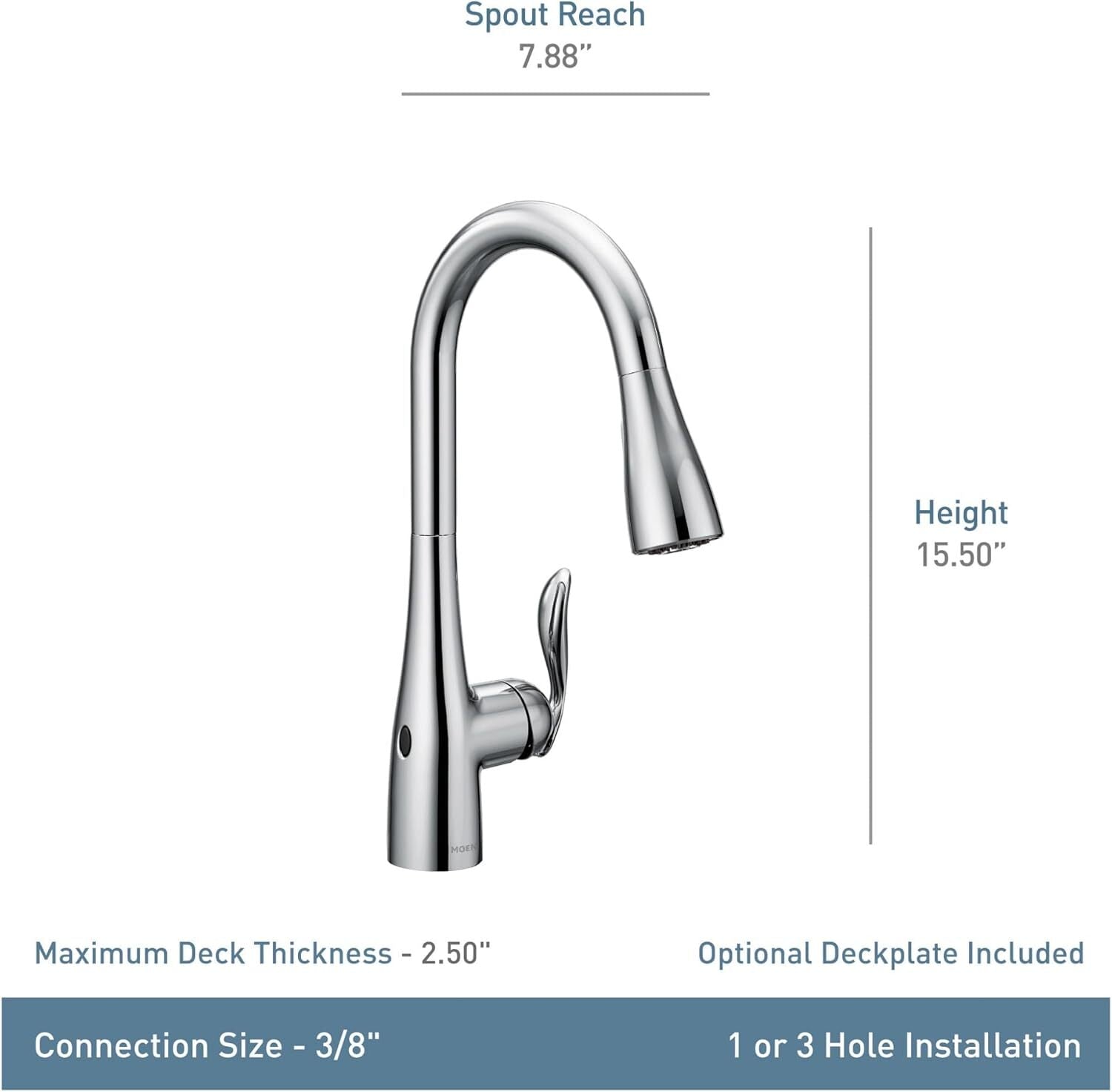 Moen 7594EWBL Arbor One-Handle High Arc Pulldown Kitchen Faucet Matte Black