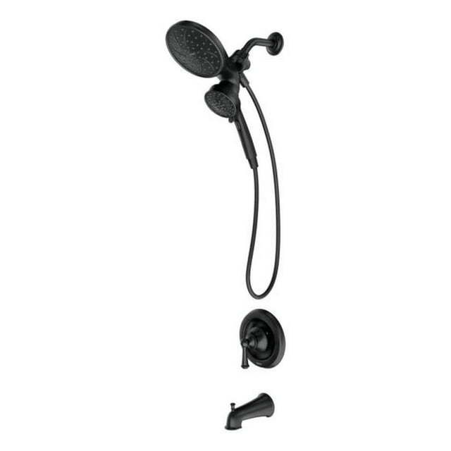 Moen 82310BL Mikah Matte Black Posi Temp Tub/Shower Faucet with Handle & Valve